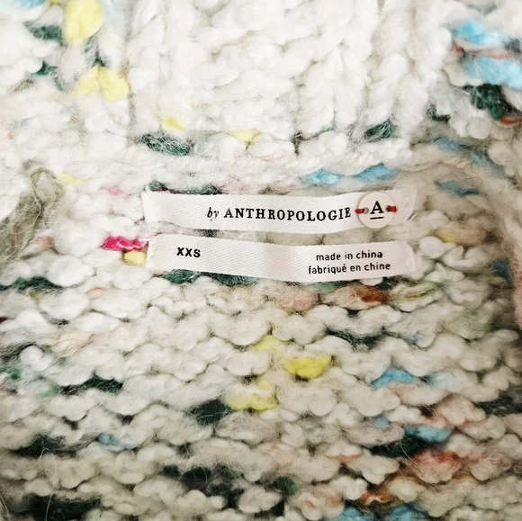 Anthropologie Gaia Sweater XXS COZY Blue Chunky Knit Confetti NWT Mock Neck - Picture 8 of 11